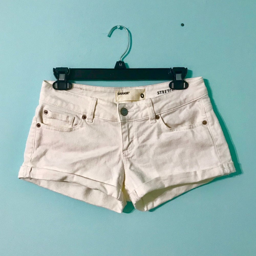 White Garage Shorts